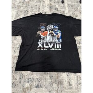 Modern NFL Denver Broncos vs Seattle Seahawks Super Bowl Football Tee 2XL